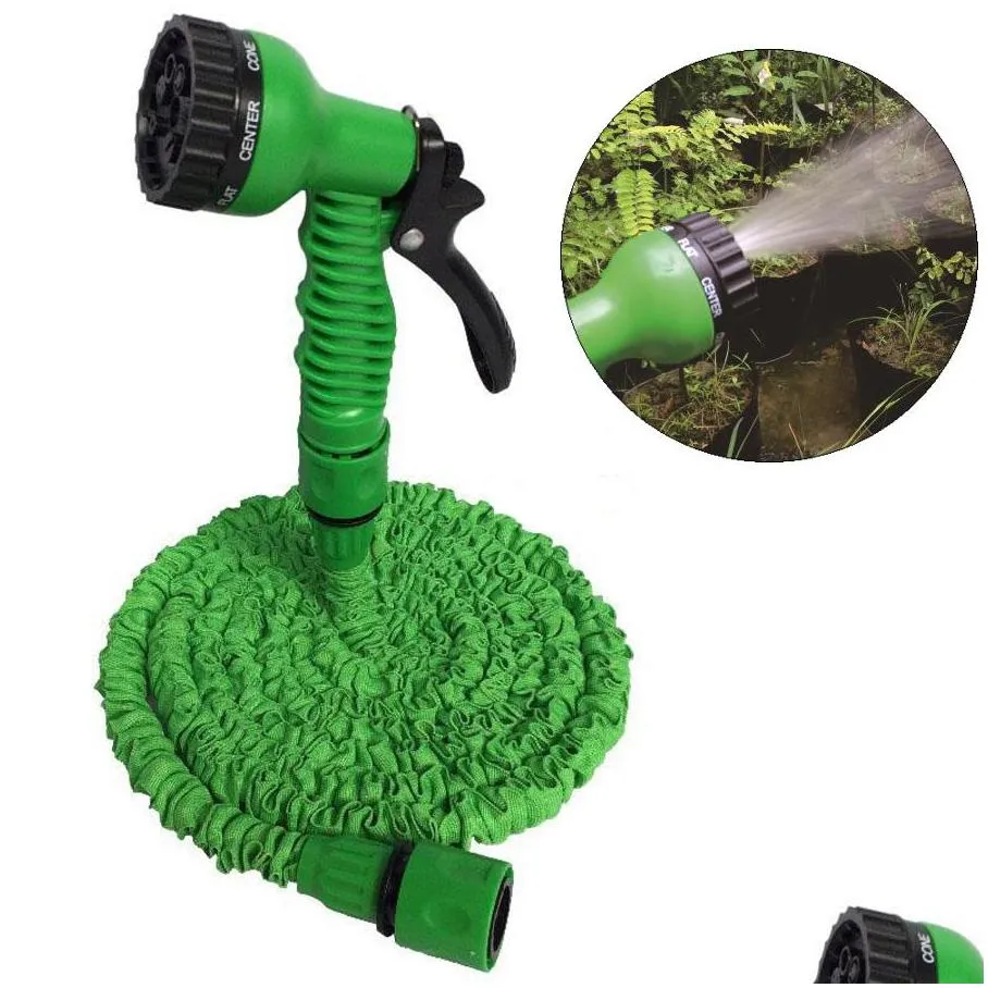 retractable fast connector water hose with multi size water gun house garden watering washing latex expandable hose set dh07556 t03