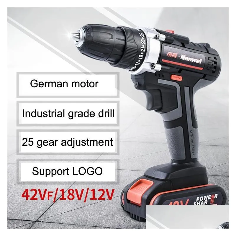 2speeds electric drill cordless screwdriver 21v 18v 12v lithium battery cordless drill mini drill cordless screwdriver power tool