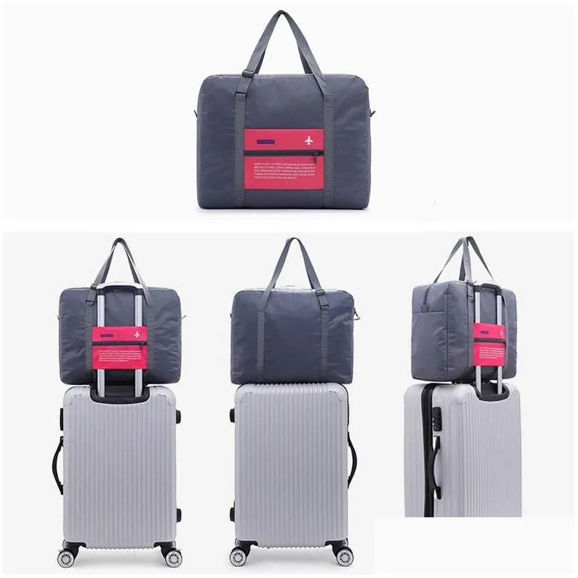 large capacity folding polyester luggage bag waterproof clothes storage bag unisex travel handbags luggage packing organizer vt1597