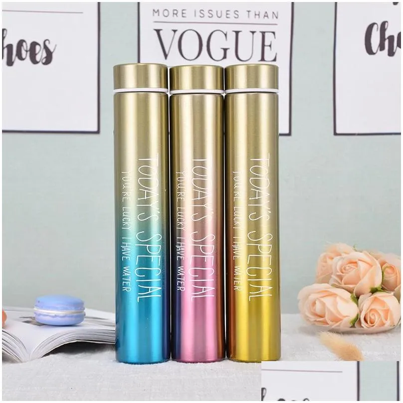slender bottle long thin design double layer stainless steel vacuum cup flask thermos water jug thermos bottle cup vt0141
