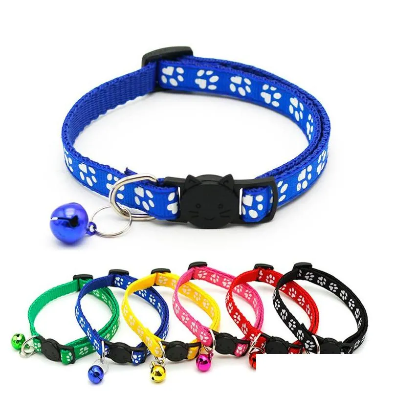 easy wear cat dog collar with bell adjustable buckle dog collar cat puppy pet supplies accessories small dog cat safety collar vt0833