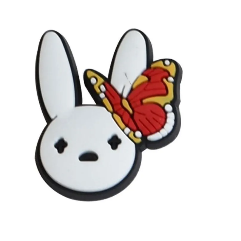 bad bunny pvc shoe charms accessories shoes buckle decoration for croc jibz kids party xmas gifts