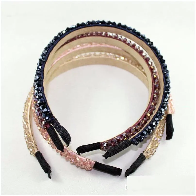  multicolor crystal glass headband fashion handmade hair band for women girls hair accessories hairband jewelry