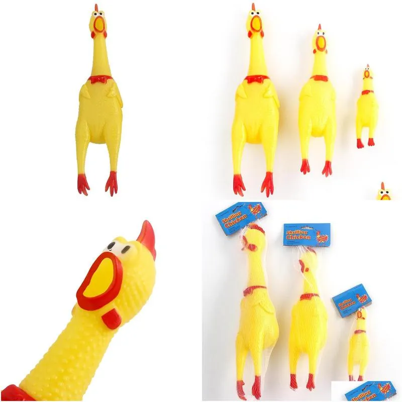 screaming chicken squeeze sound toy pets dog toys product shrilling decompression tool squeak vent chicken vt0105