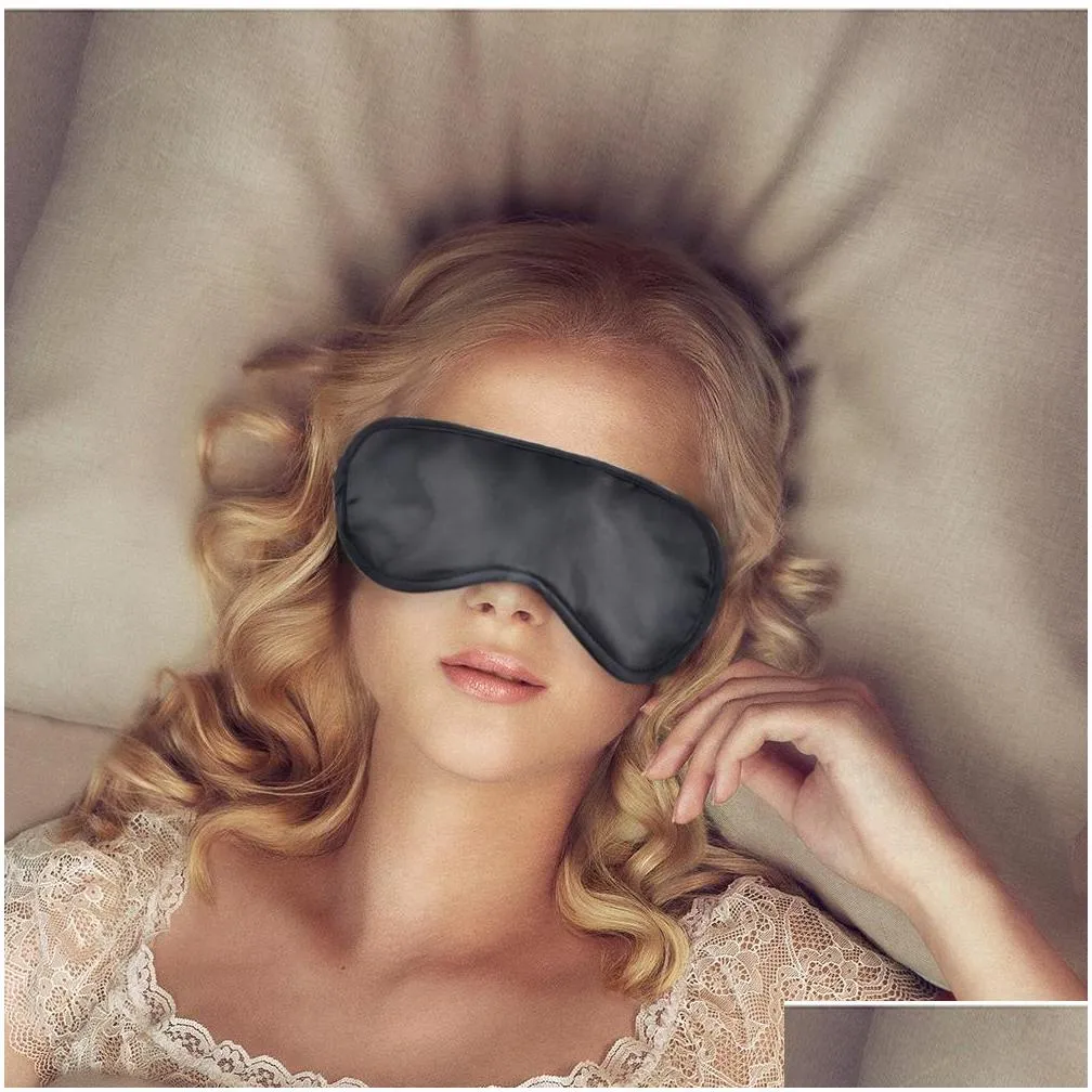 black eye mask polyester sponge shade nap cover blindfold mask for sleeping travel soft polyester masks 4 layer dhs