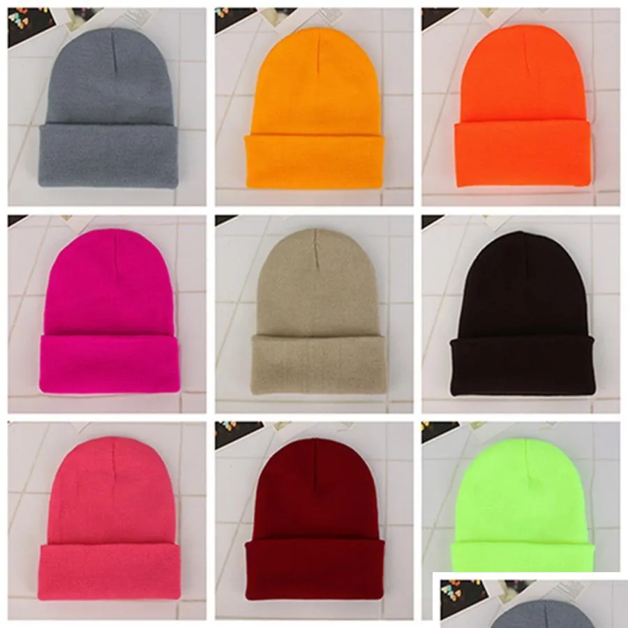 wholesale candy color beanie hat winter knitted woolen warm outdoor sports elastic decor hats slouchy beanie woolen caps dh0509 t03