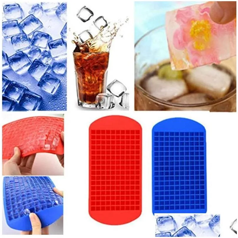 silicone ice cube tray 160 grids square summer diy fruit ice cube maker creative small kitchen bar cold drink gadgets ice cube mold