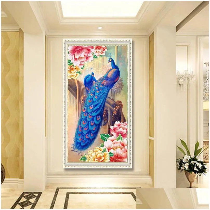 diy peacock diamond painting 5d animal home decoration diamond embroidery cross stitch gift for friends dh0339