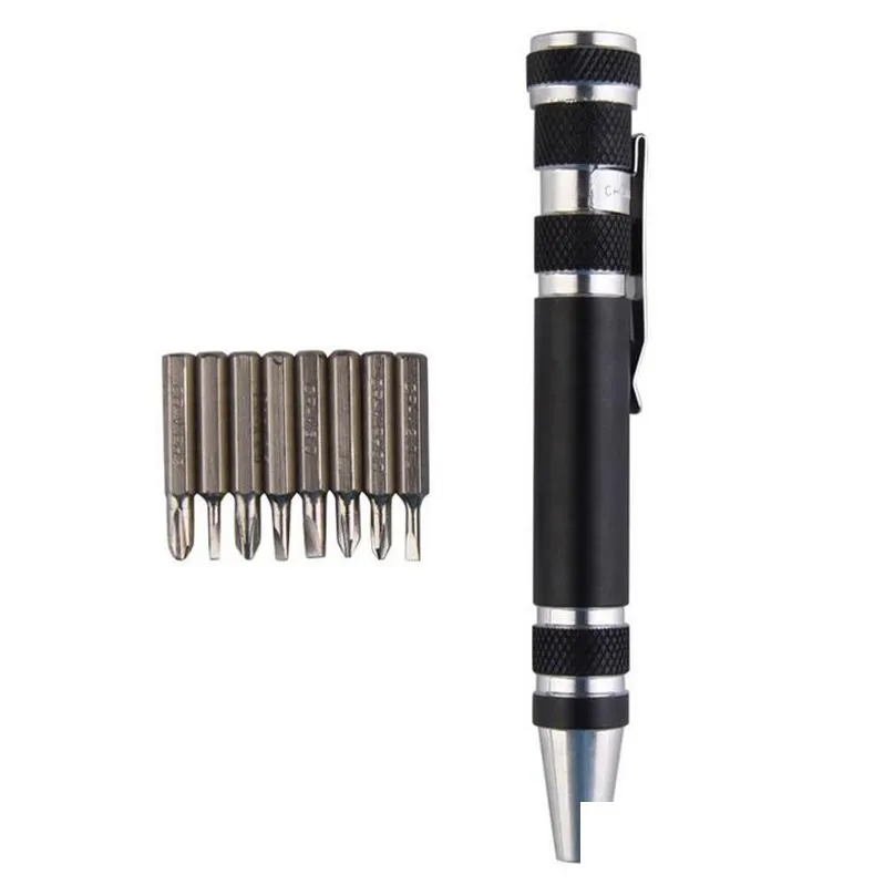 multifunction 8 in 1 precision screwdriver with magnetic mini portable portable aluminum tool pen repair tools for mobile phone dbc