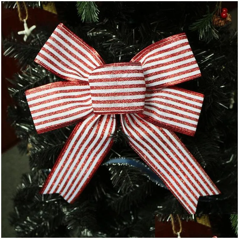 grid christmas bowknot red green bow decoration christmas tree decoration ornament year festival party home wedding decor vt1767