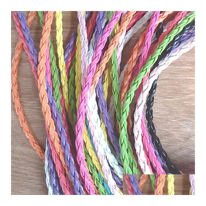 braided necklace rope multicolor artificial leather cords fit pendant 43add5cm