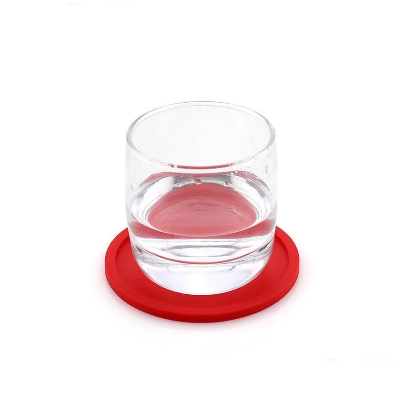 colored silicone round coaster coffee cup holder waterproof heat resistant cup mat thicken coffee coaster cushion placemat pad dbc