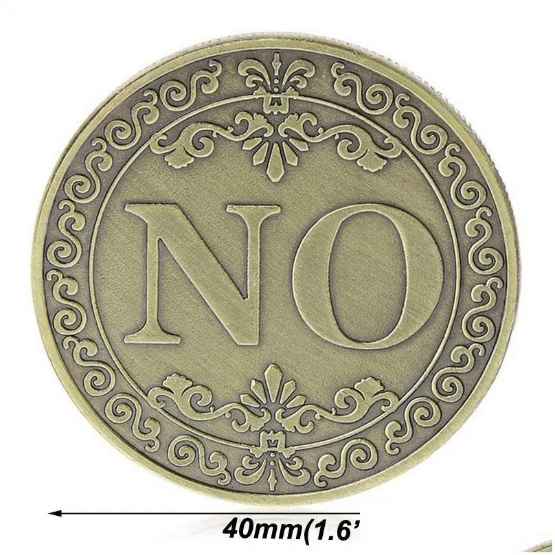 yes or no commemorative coin floral yes no letter coin classic metal magic tricks toys creative magic props show tool vt1962