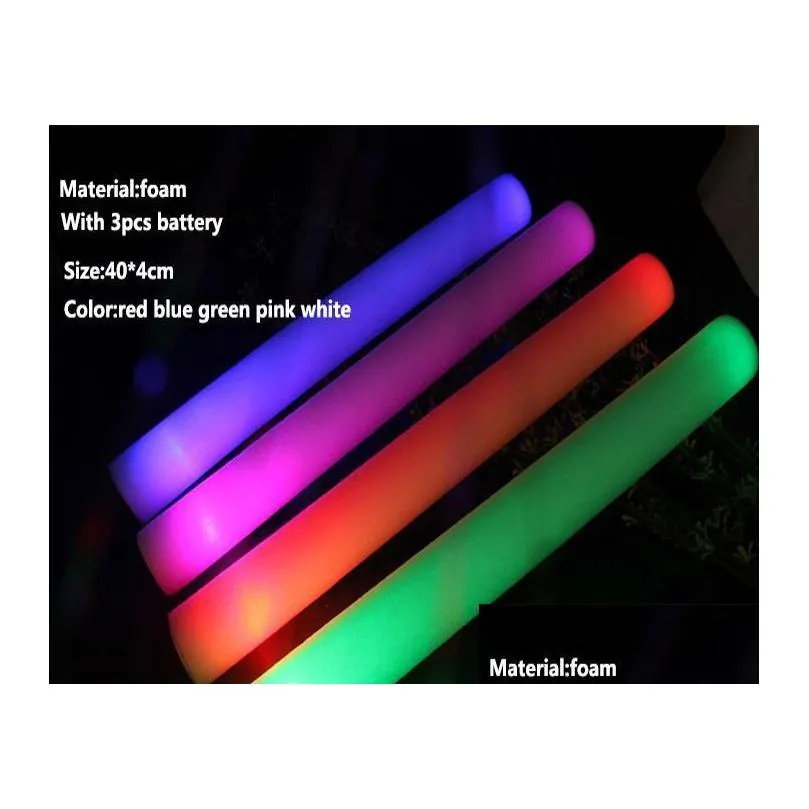 led light sticks foam props concert party flashing led light luminous sticks christams festival children toys gifts dh0323