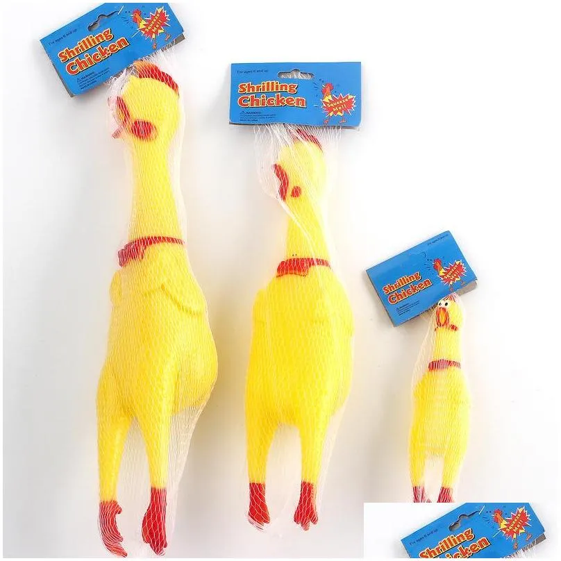 screaming chicken squeeze sound toy pets dog toys product shrilling decompression tool squeak vent chicken vt0105