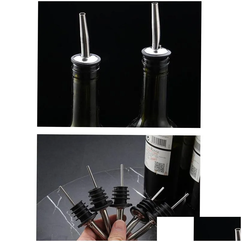 stainless steel pourer wine wine bottle stopper pour dispenser device silver black wine mouth supply bar restaurant home bar tools