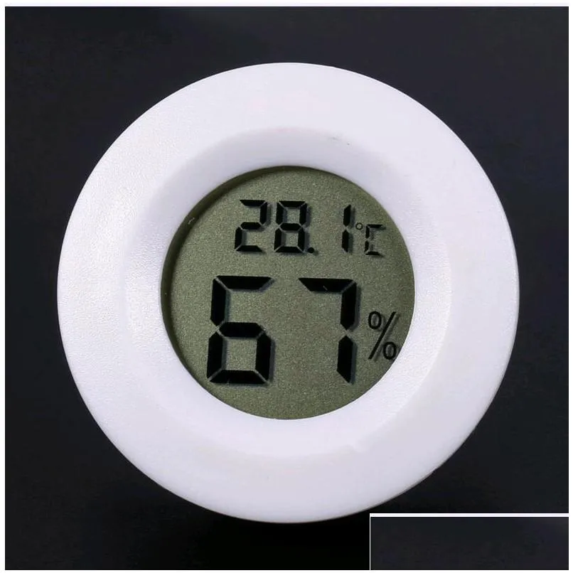 mini round lcd digital thermometer hygrometer fridge zer tester temperature humidity meter detector home measuring tool vt0171
