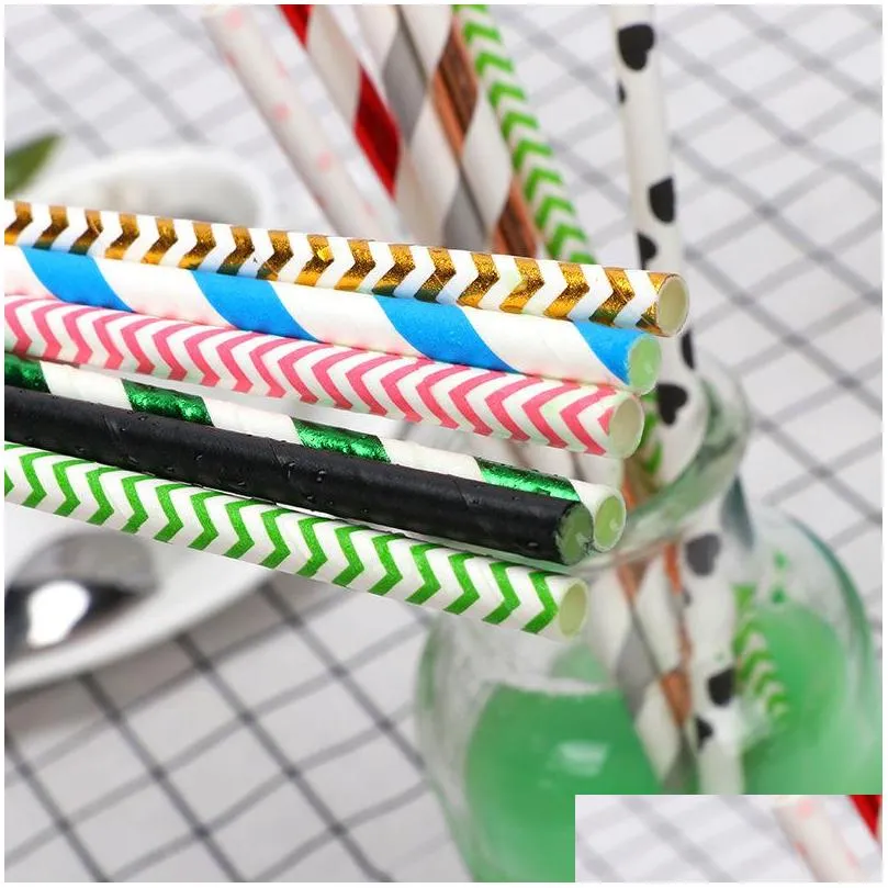 biodegradable disposable paper straw environmental colorful drinking straw wedding kid birthday party decoration supply bar tool