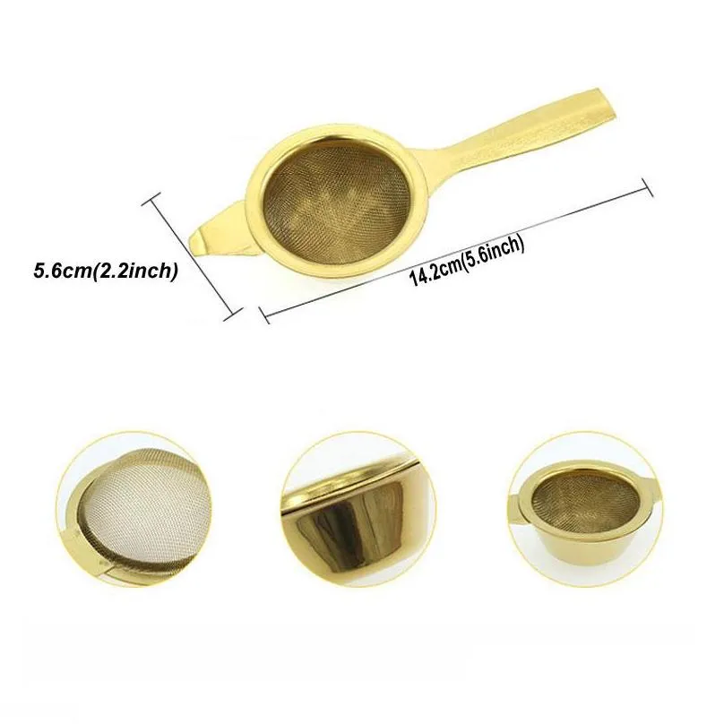 stainless steel tea infuser portable spice tea strainer gold siliver mesh infuser tea filter strainers kitchen tools vt1886