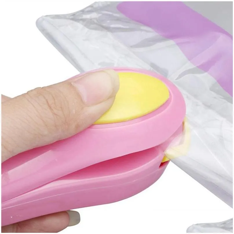portable mini heat sealing machine magnetic bottom household impulse sealer seal packing plastic bag food saver storage tools dbc