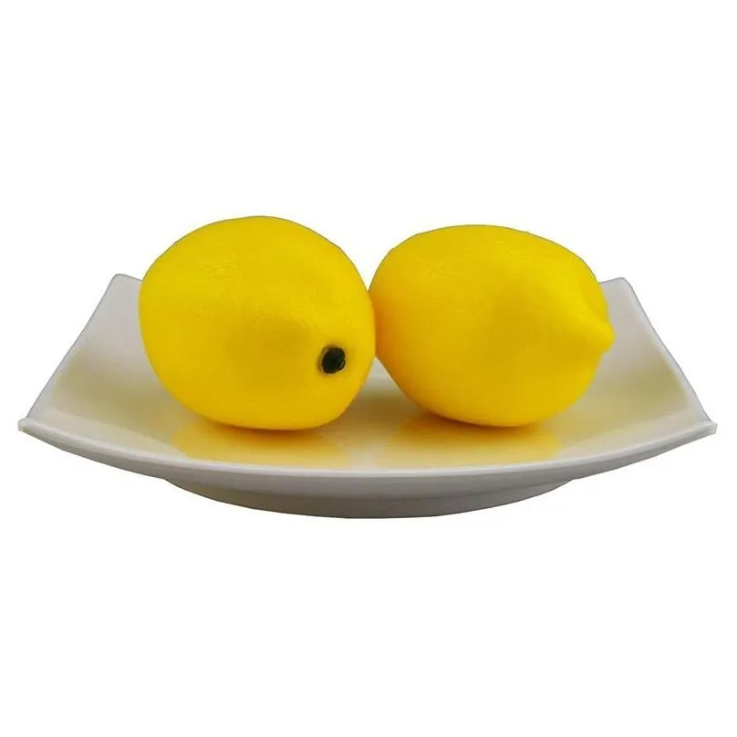 12pcs artificial lemons fake fruit for home kitchen wedding party festival autumn thanksgiving decoration yellow