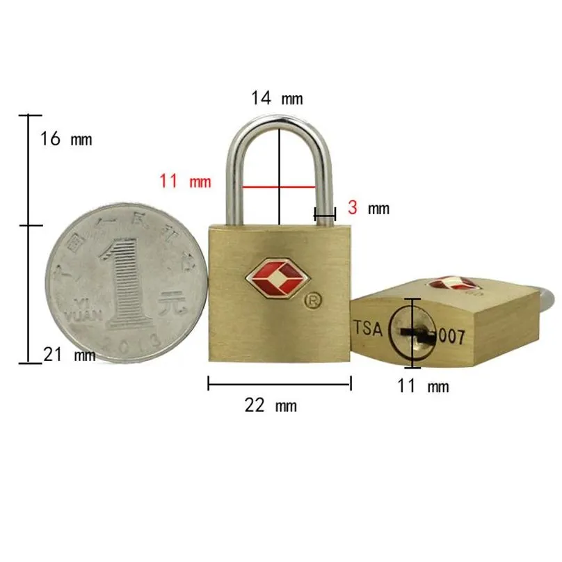 wholesale outdoor travel luggage suitcase mini brass padlock tsa customs lock travel travel lock door locks random colors dh0357