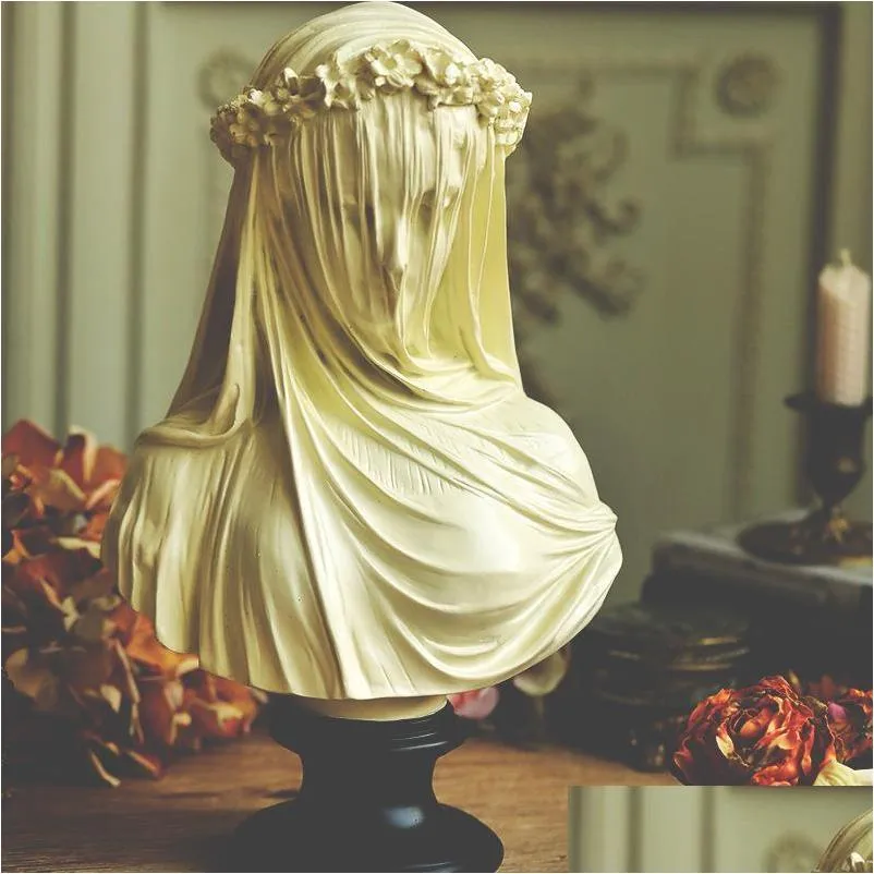 craft tools veiled lady candle silicone mold female bride antique bust statue sculpture woman body home decor gypsum mould