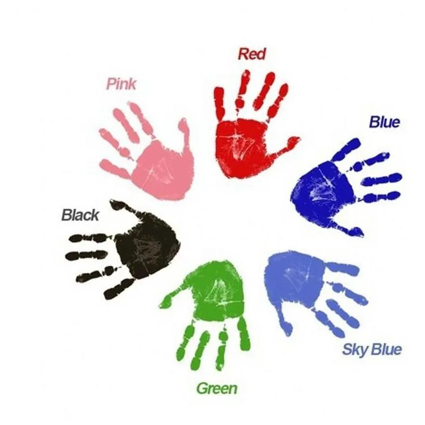 baby footprint handprint imprint sets full moon infant wash stamp pad ink security environment protection family souvenirs 6 2qy