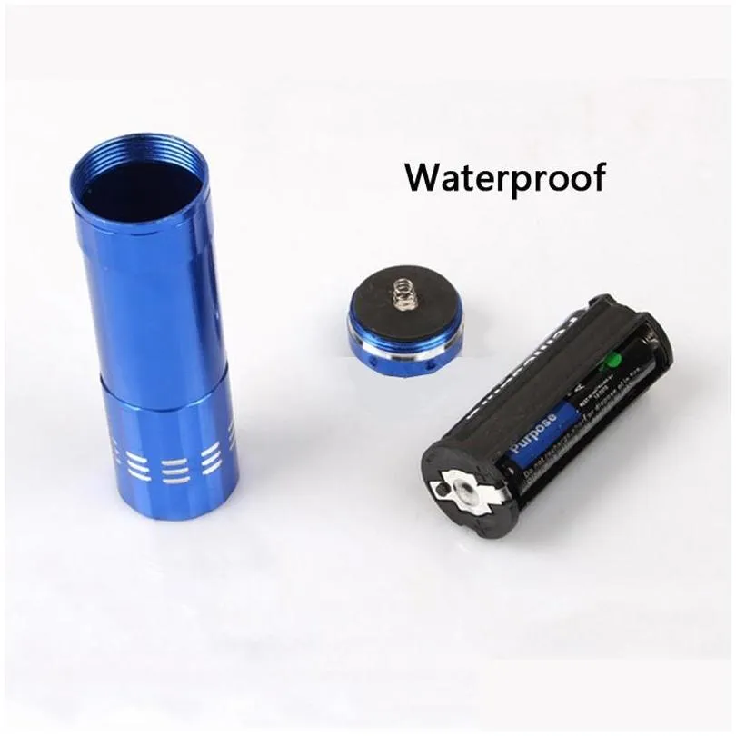 high powerful mini flashlight 9 led waterproof flash light small pocket lamp torch lamps tactical for outdoor camping vt0470