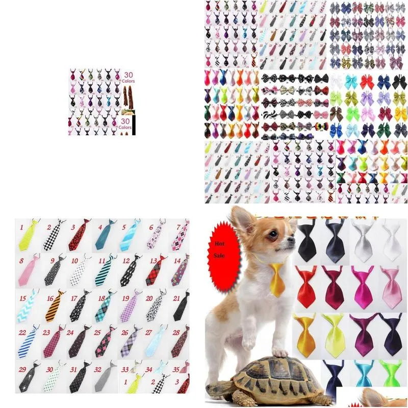 dog apparel 60pc/lot arrival colorful adjustable pet neckties bowties cat puppy bow ties grooming supplies 6 types gl0111