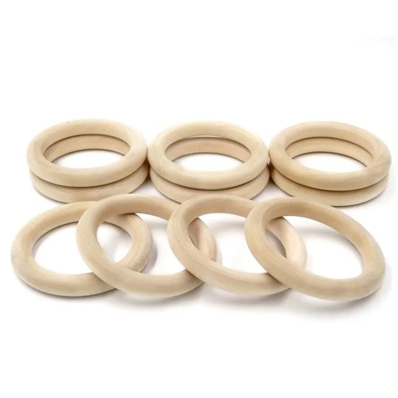 68mm2.68inch nature wooden ring teether montessori baby toy organic infant teething toy accessories necklace diy baby teether 127 z2