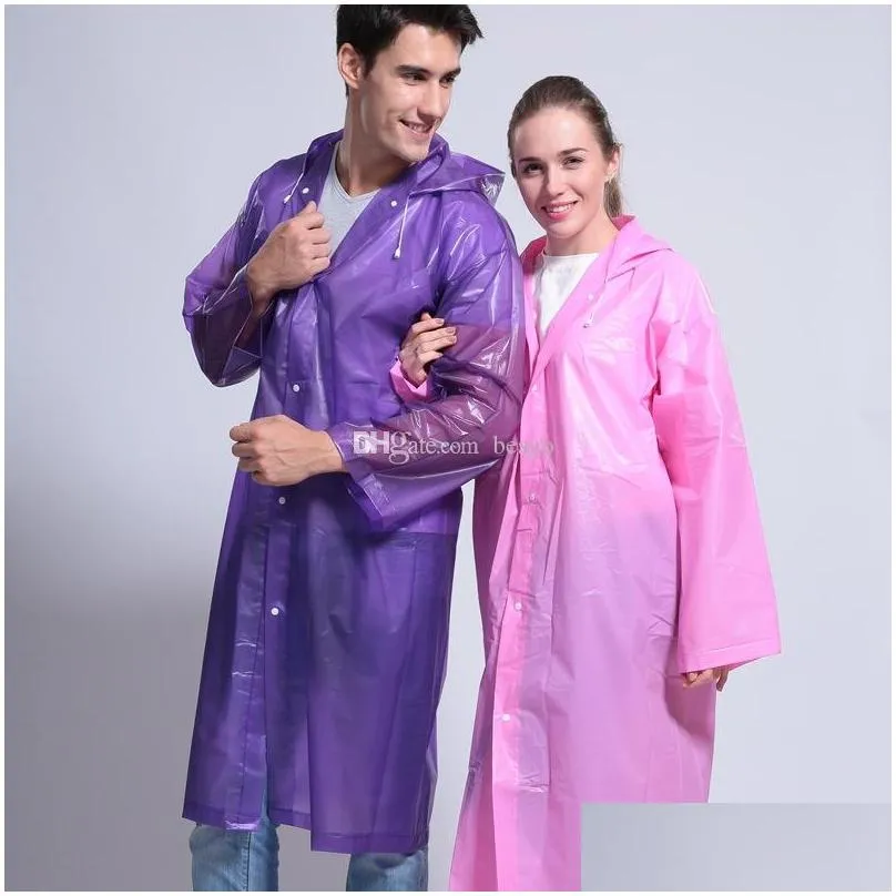 hooded thicken poncho waterproof women mens rain coat long wind coat outdoor transparent raincoat fashion portable rainwear vt1664