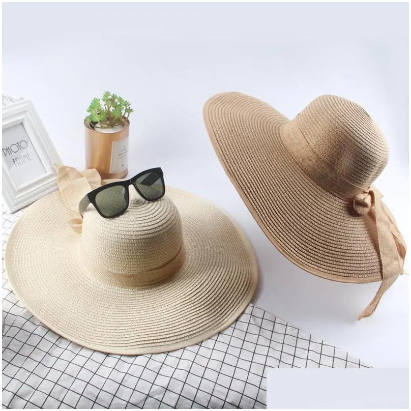 floppy foldable sun hats ladies with band lovely summer straw cap women wide brim sun protection fashion cute beach hat vt0224