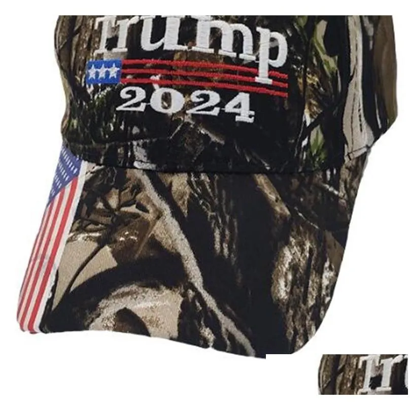 25pcs/dhs camouflage trump 2024 ball hat women mens designers snapback baseball caps anti biden us flag maga summer sun visor0 964 v2