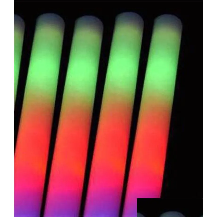 led foam stick colorful flashing batons red green blue light up sticks festival party decoration concert prop 771 x2