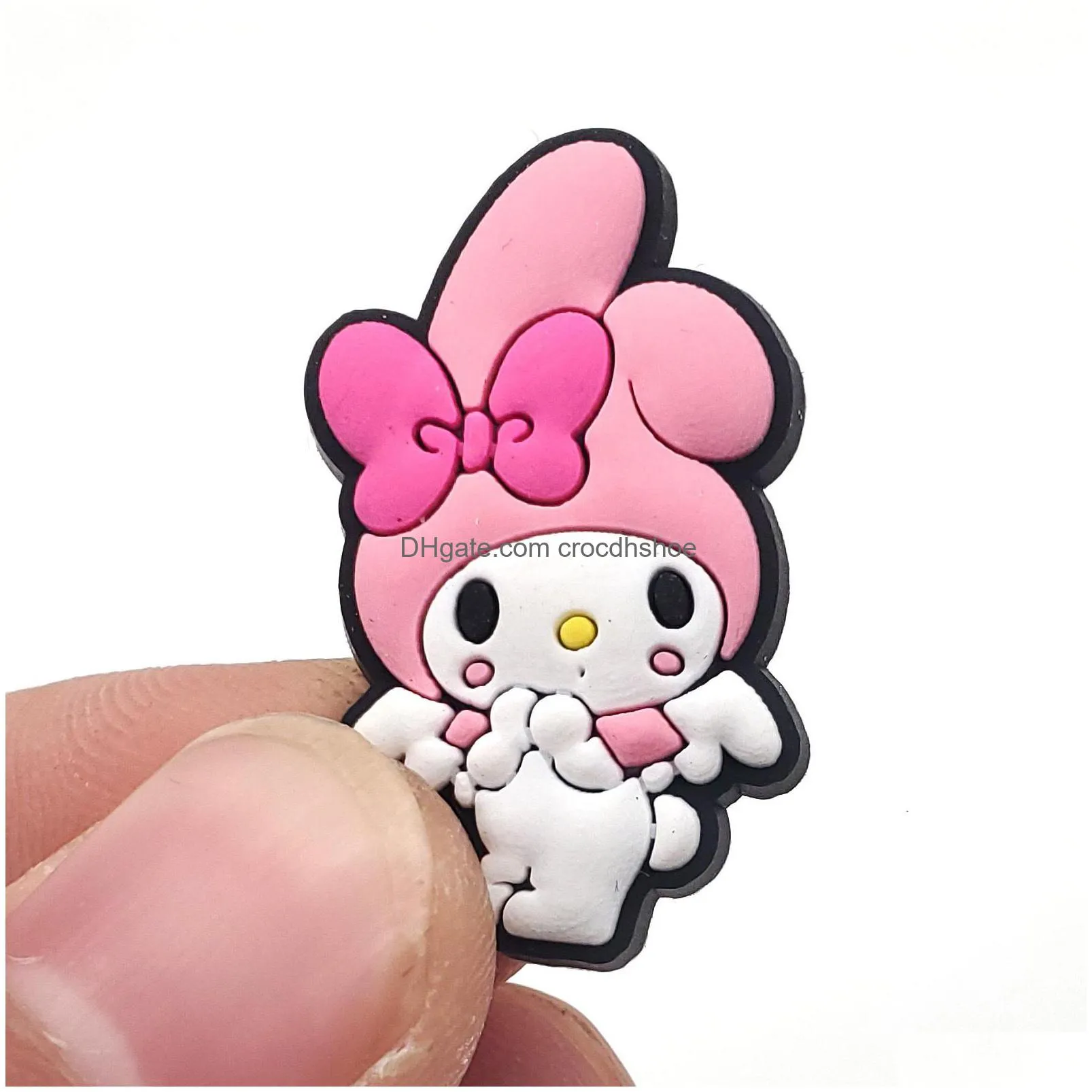 anime charms wholesale kuromi charms melody cartoon croc charms shoe accessories pvc decoration buckle soft rubber clog fast ship