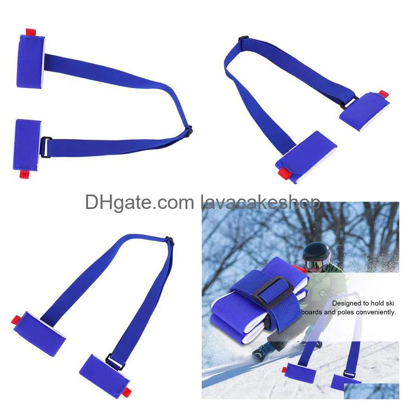 ski snowboard shoulder carrier nylon strap holder snowboarding accessoryblue