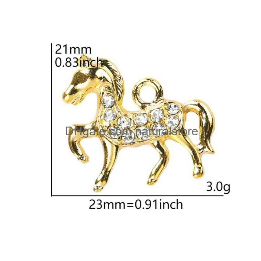 20pc/lot 20x20mm gold silver color horse pendant charms diy hang accessory fit for floating dangle locket jewelrys