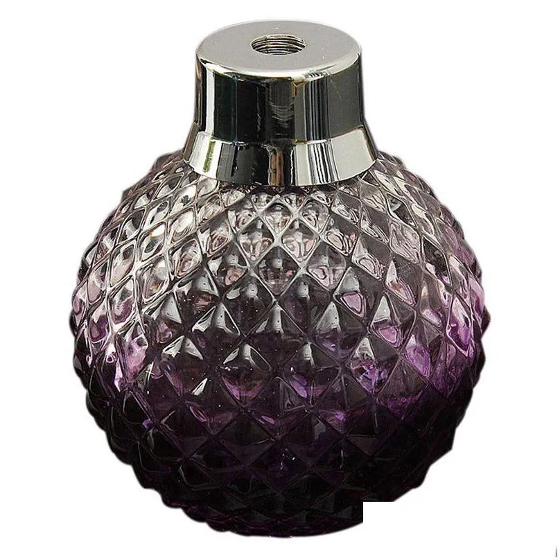 110ml vintage crystal spray perfume bottle white short atomizer refillable glass1