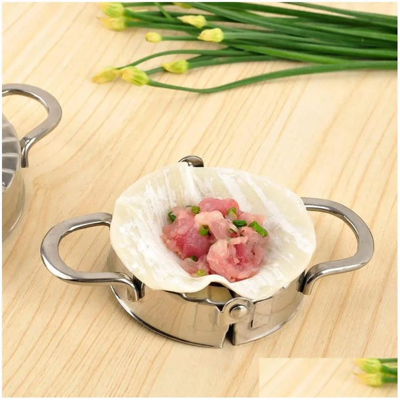 diy dumplings tool stainless steel press dumpling machine jiaozi maker device easy dumpling mold clip kitchen gadget wholesale vt0303