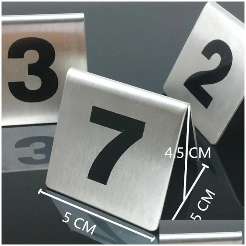 wholesale number 1100 stainless steel table numbers cards metal number signage table sign card restaurant el cafe bar tools dbc