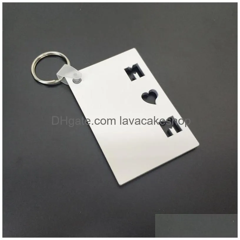 party favor dhs sublimation keychain party favor love grad dad mom senior key chain creative diy gift blank mdf keyrings