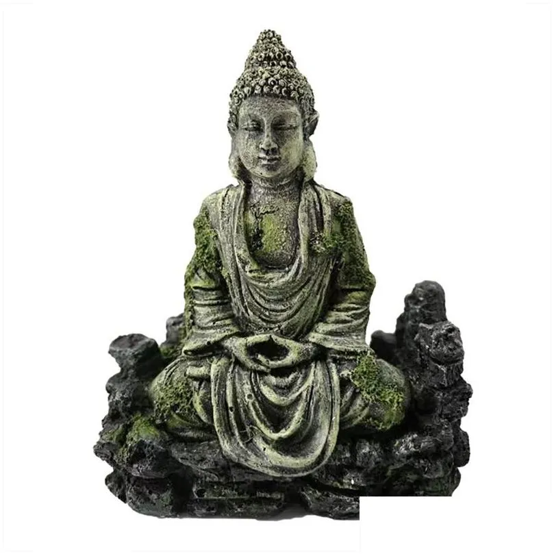 decor ancient buddha lighthouse statue for fish tank ornament aquarium accessories y200922