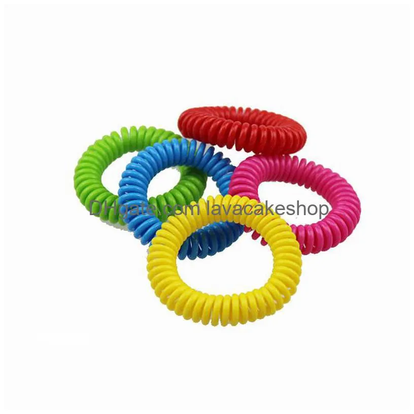 pest control mosquito repellent bracelet elastic coil spiral hand wrist band telephone ring chain antimosquito bracelets pest control bracelet