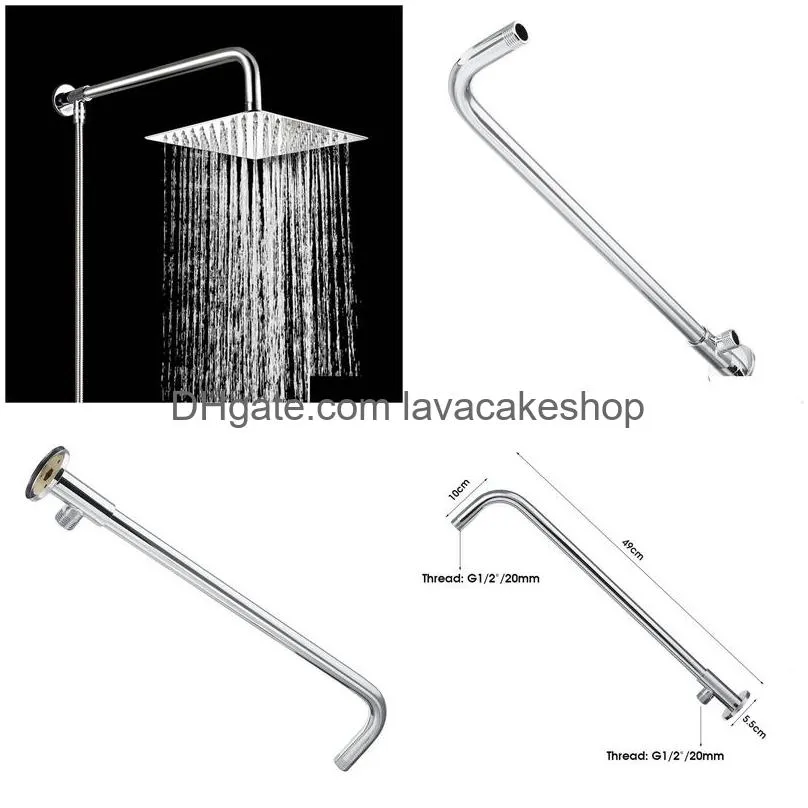 g1/2 shower arm wall ceiling mounted bath fixed pipe stainless steel sprayer hose for rain shower head bathroom accessories y200109