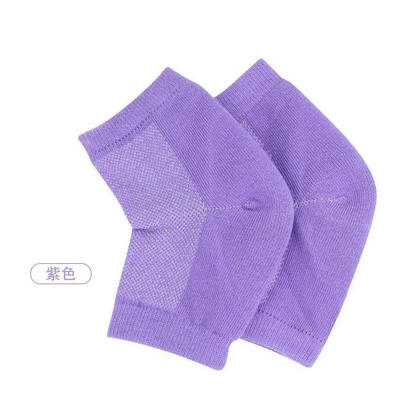 8 colors mesh cracking heel spa moisturing socks silicone gel heel socks feet care cracked foot dry hard skin protector maquiagem 2695