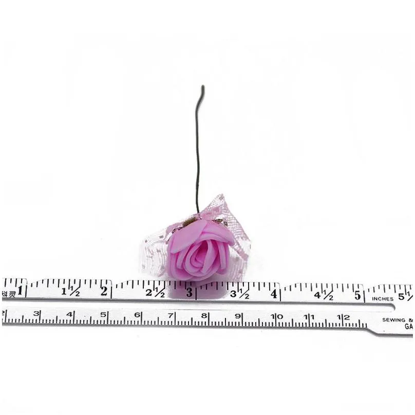 144pcs/lot 2cm mini artificial silk flower pe foam rose wedding handmade bride bouquet diy wreath supplies home party decoration1