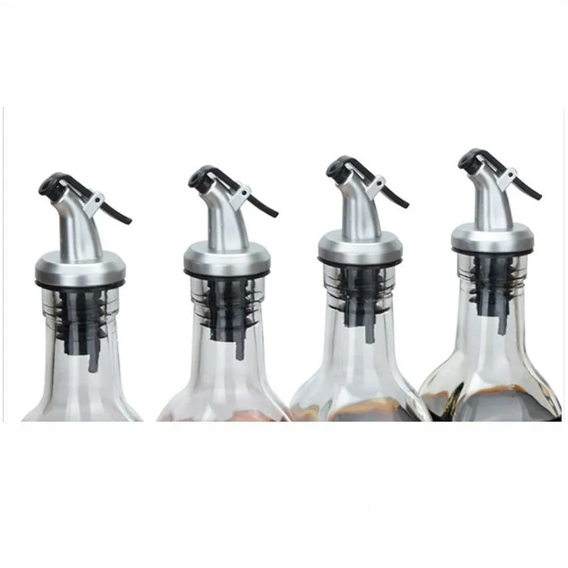 oil bottle stopper abs lock plug seal leakproof food grade plastic nozzle sprayer sauce dispenser wine pourers bar tools vt1901