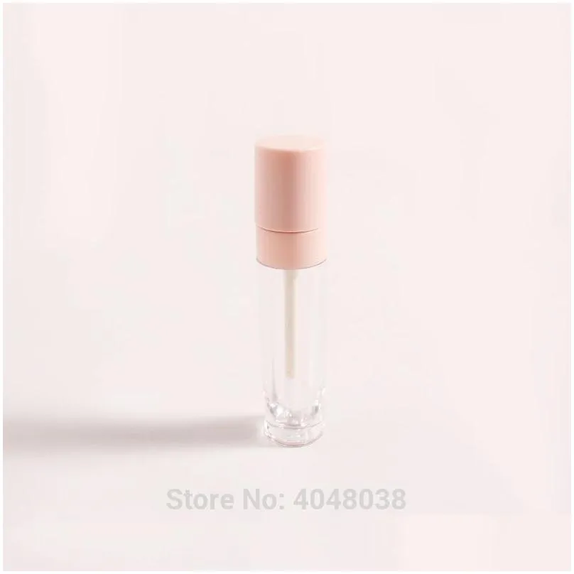 empty lip gloss container clear bottle pink cap lip tube container lipstick refillable bottle plastic gloss tube 40pcs1