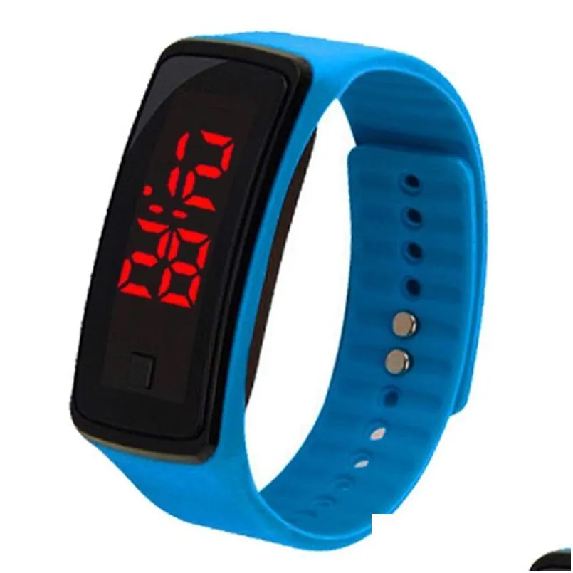 boys girls digital watch gift children led bracelet electronics wrist watches multicolor plastic strap 1dh j2